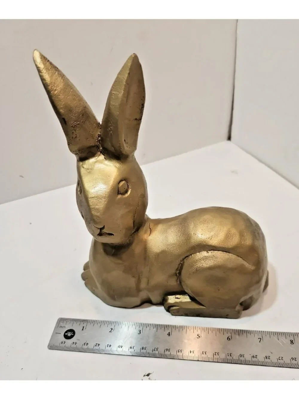 Gold Wooden Sitting Rabbit Bunny Figurine 8